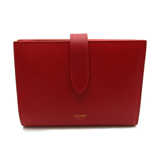 Celine Bifold Wallet Calfskin Leather Red Wallet